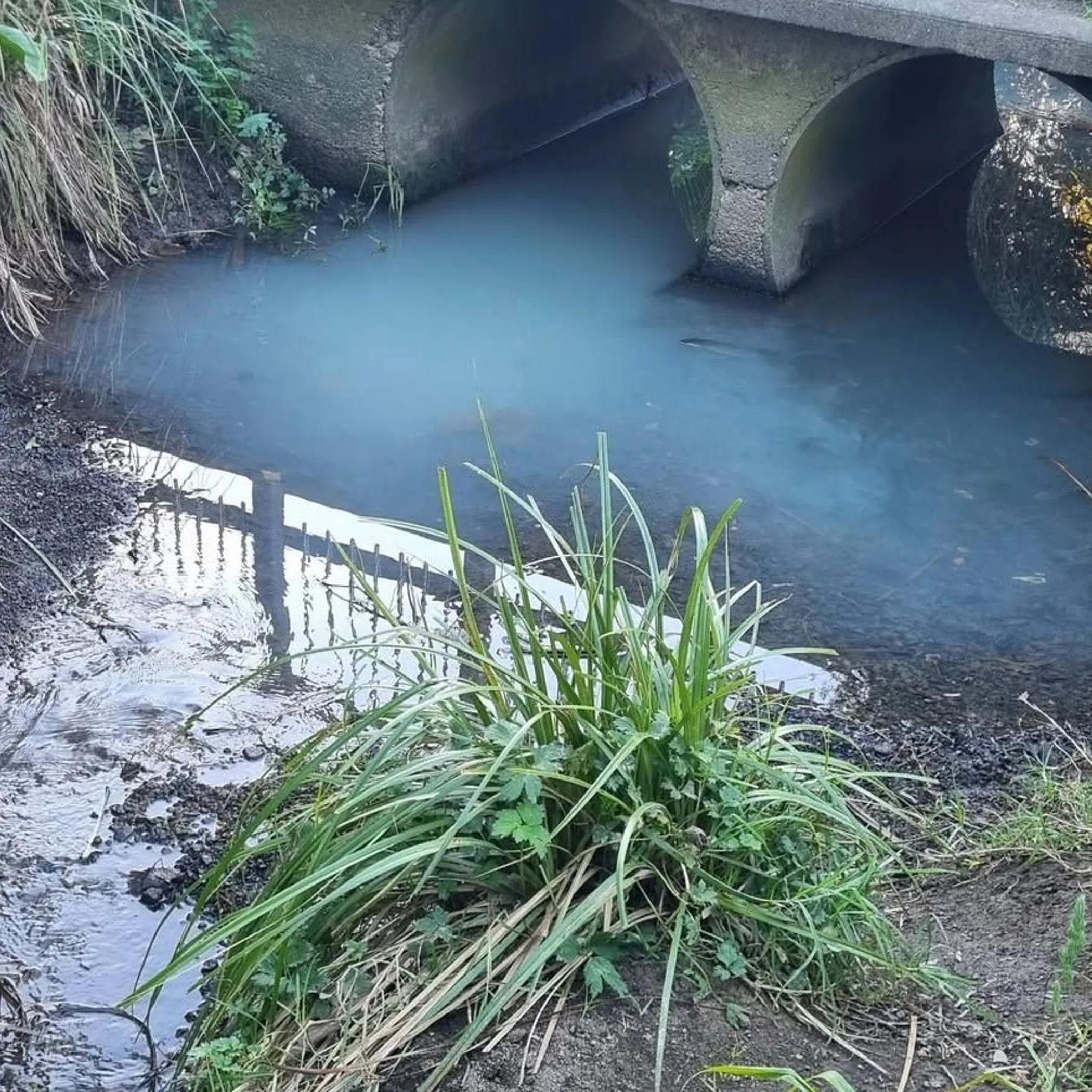 discolored water in stormwater culvert